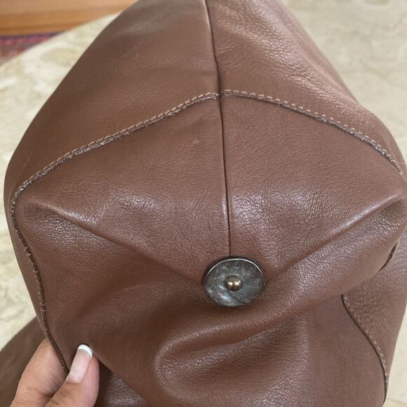 Lamarthe Paris Leather Hobo Shoulder Bag Brown - Picture 9 of 15